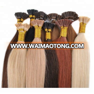 Factory price I Tip 100% Virgin Indian Remy Hair Extensions Keratin Tip Human Hair