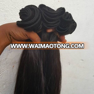 9 A virgin brazilian hair weft natural color for black women